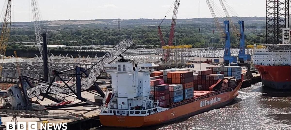 Man injured in dockside crane 'collapse'