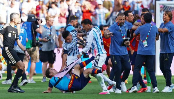 Leandro Paredes sent off after final whistle as Argentina’s World Cup ends with punches and in disgrace
