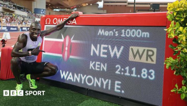 Wanyonyi breaks 1,000m world record on debut in Monaco