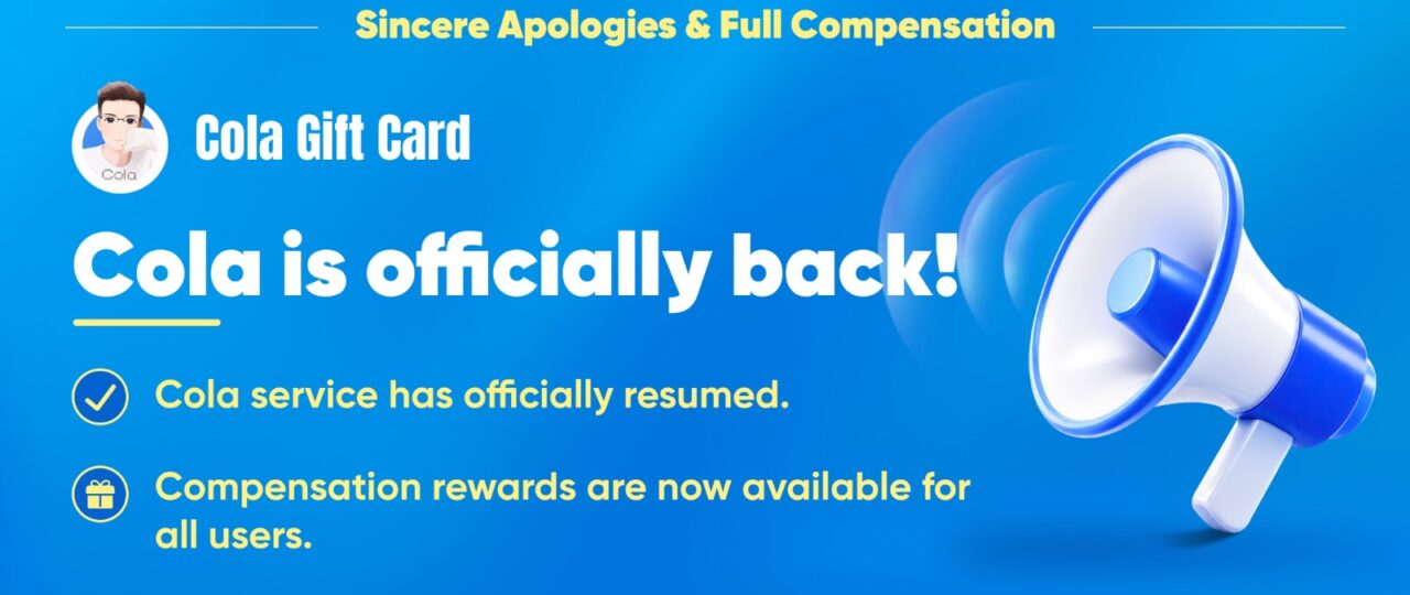 COLA platform apology and service restoration announcement