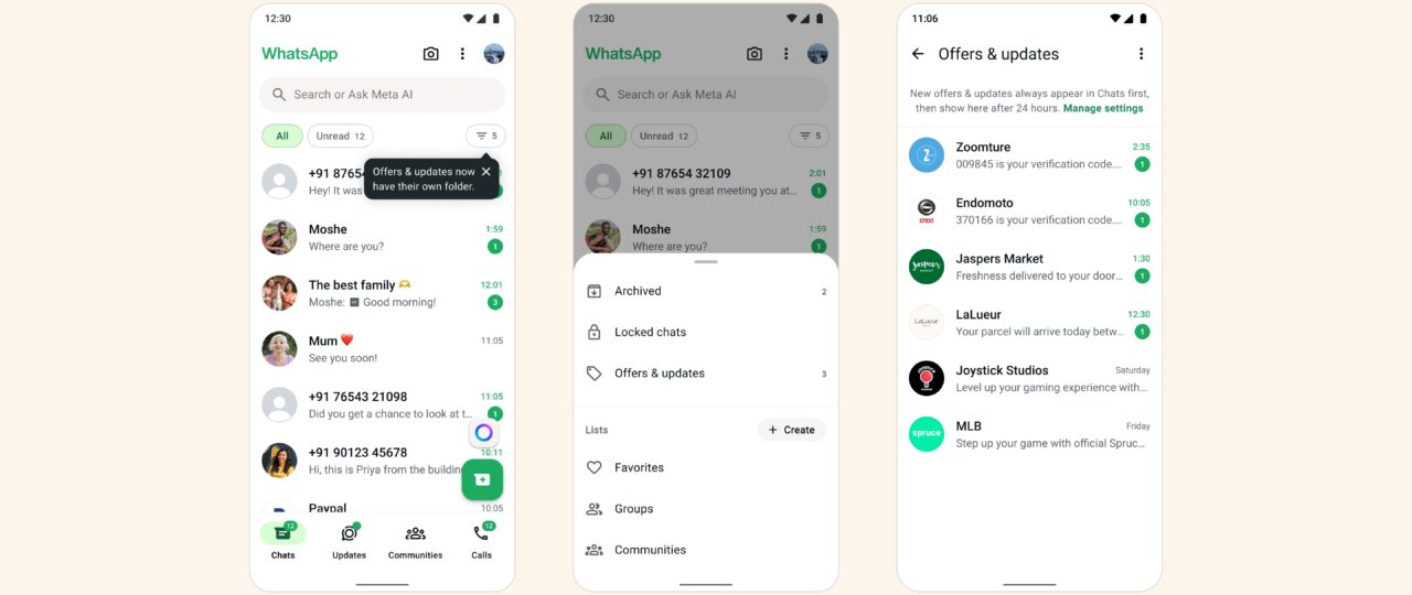 WhatsApp is testing a new folder for messages from large businesses