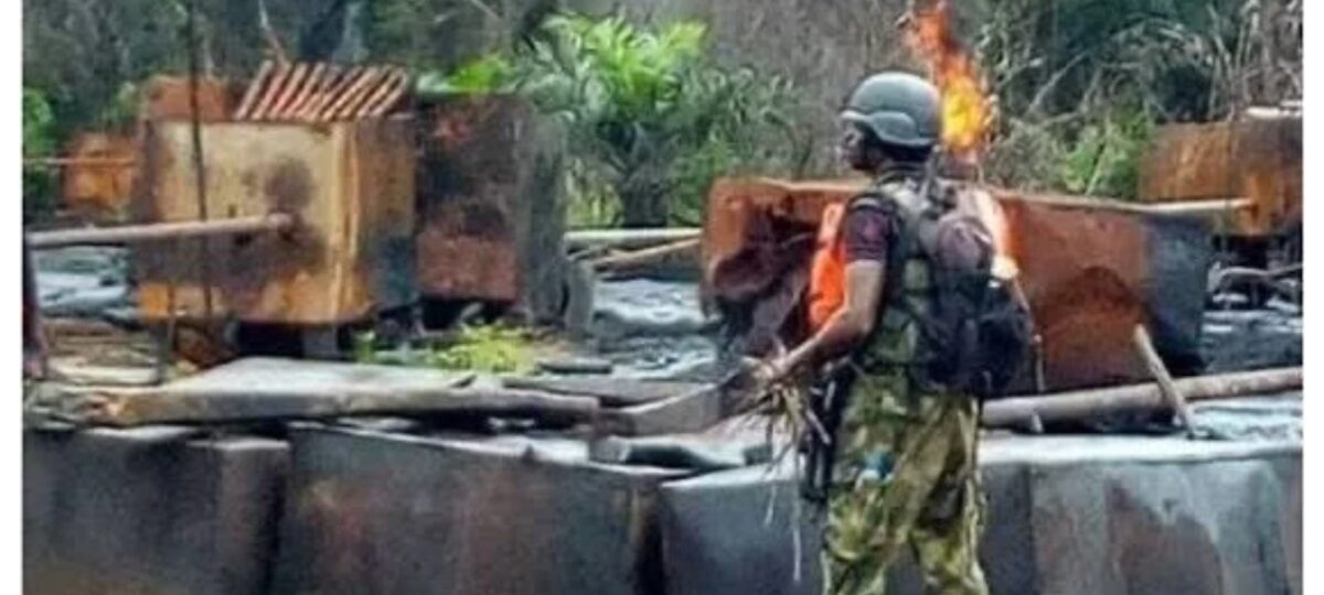 Troops uncover suspected illegal refinery in Rivers, recover crude oil processing equipment