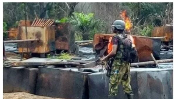 Troops uncover suspected illegal refinery in Rivers, recover crude oil processing equipment