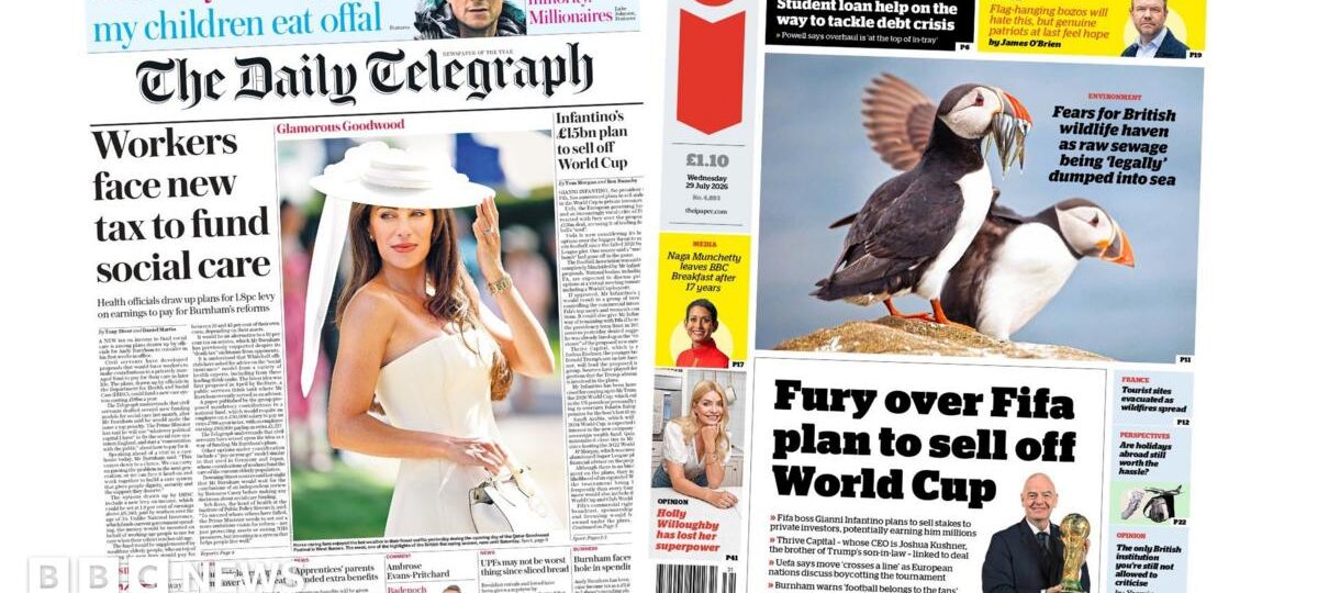 The Papers: 'Workers face new tax' and 'Fury over Fifa plan'