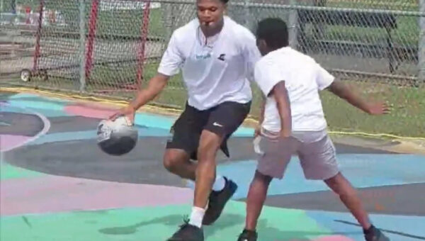 Providence basketball players hold youth clinic in city park