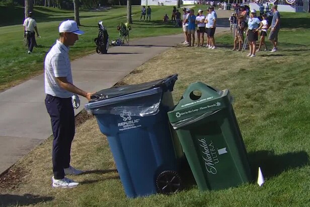 Jordan Spieth makes birdie from under some trash cans, is already in vintage form at the John Deere Classic