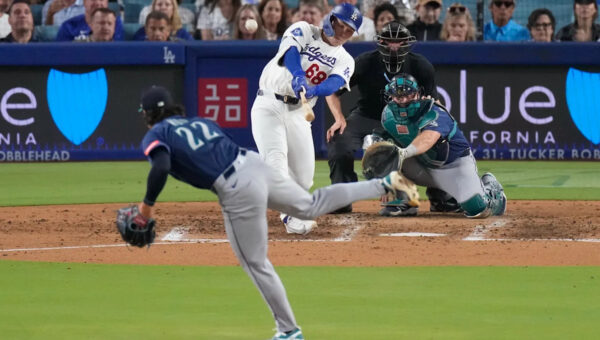 Rushing and Hernández go deep as the Dodgers beat the Mariners 6-2