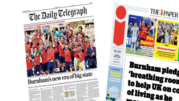The Papers: ‘Burnham’s new era’ and ‘Viva España!’
