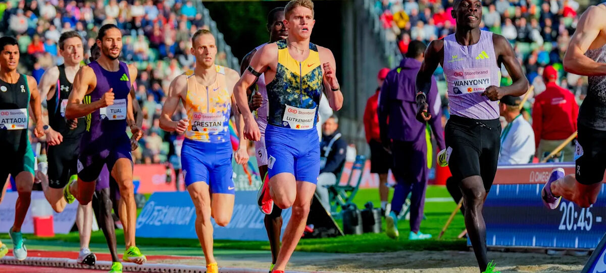 Brandon Miller storms past 17-year-old Cooper Lutkenhaus to win the 800 at Prefontaine Classic