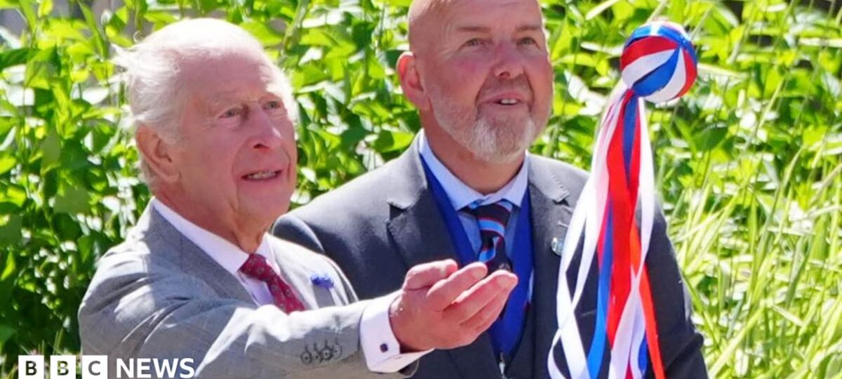 King Charles takes part in historic Borders hand ba' game