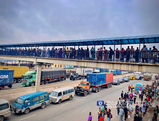 PHOTO STORY: How Fatal Multi-Vehicle Kara Bridge Crash Grounded Lagos Traffic, Left Commuters Stranded