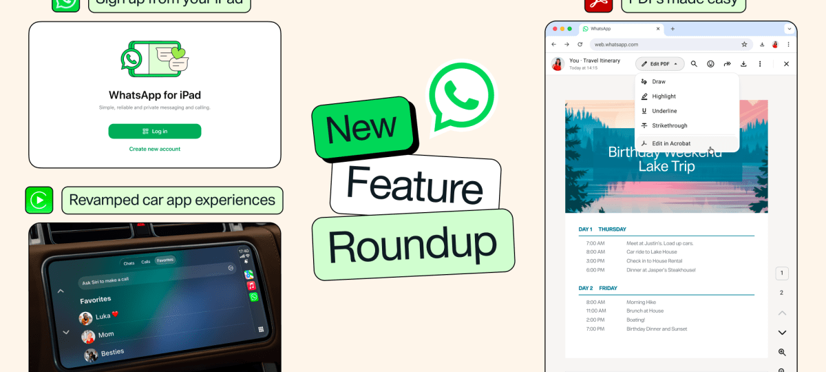 WhatsApp adds Apple CarPlay and Android Auto upgrades, iPad sign-ups, and more