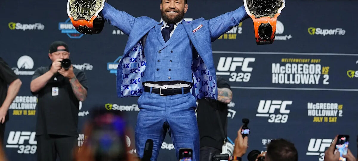 Conor McGregor serenades crowd with his rendition of Oasis’ ‘Wonderwall’ ahead of UFC 329