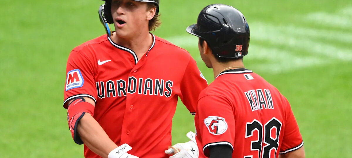 Guardians rookie Petey Halpin slapped Grant Fink after first home run