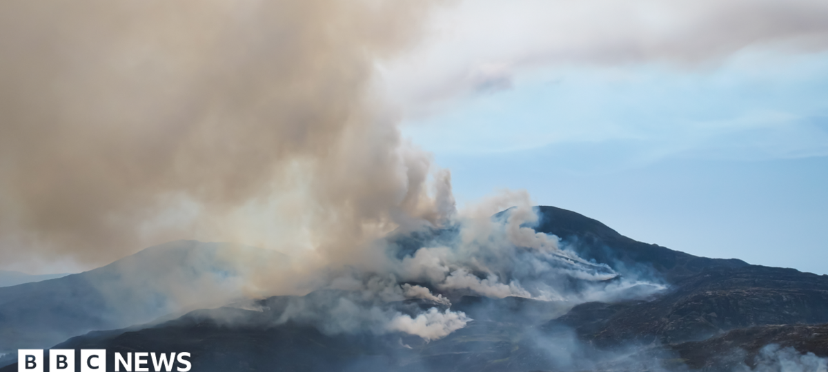 Wildfire spotted from space as helicopter brought in to tackle blaze