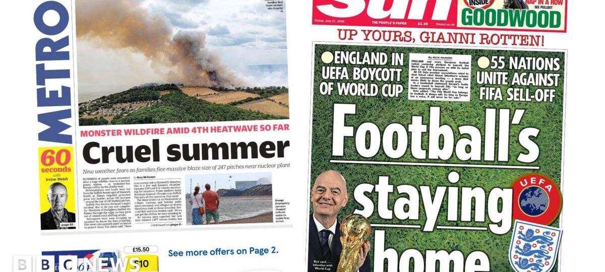 The Papers: 'Cruel summer' and 'Football's staying home'