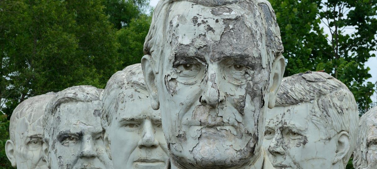 42 giant statues of presidents' heads are crumbling on private property in rural Virginia. Here's why.