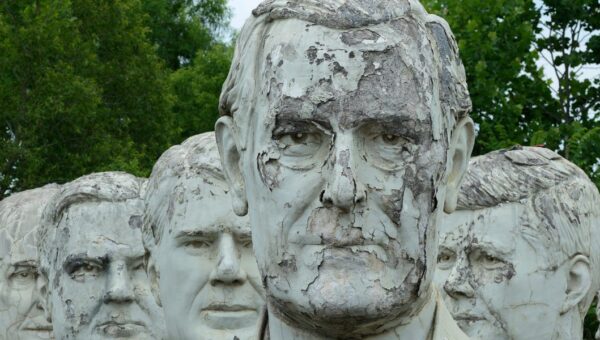42 giant statues of presidents' heads are crumbling on private property in rural Virginia. Here's why.