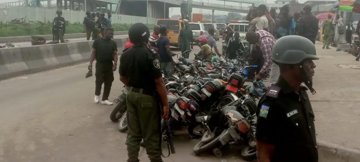 Lagos Task Force impounds 309 motorcycles, dismantles illegal structures on Lagos-Badagry Highway