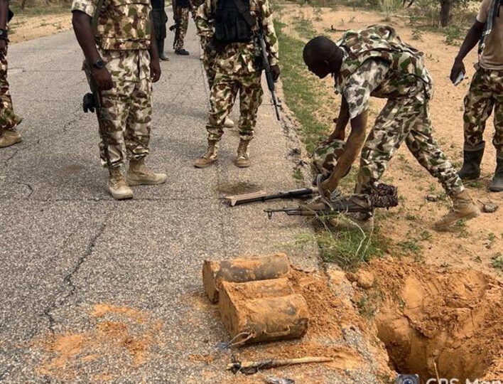 Troops foil suspected terrorist attack, recover IED in Borno
