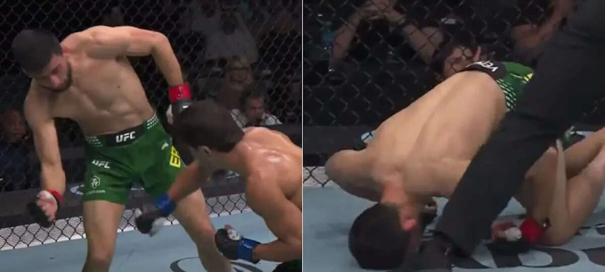 UFC Abu Dhabi video: Ramazan Temirov faceplants Steve Erceg in Round 1