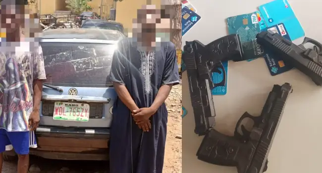 Police Recover Stolen Vehicle, Arrest Two Suspects With Toy Guns, ATM Cards In Niger State