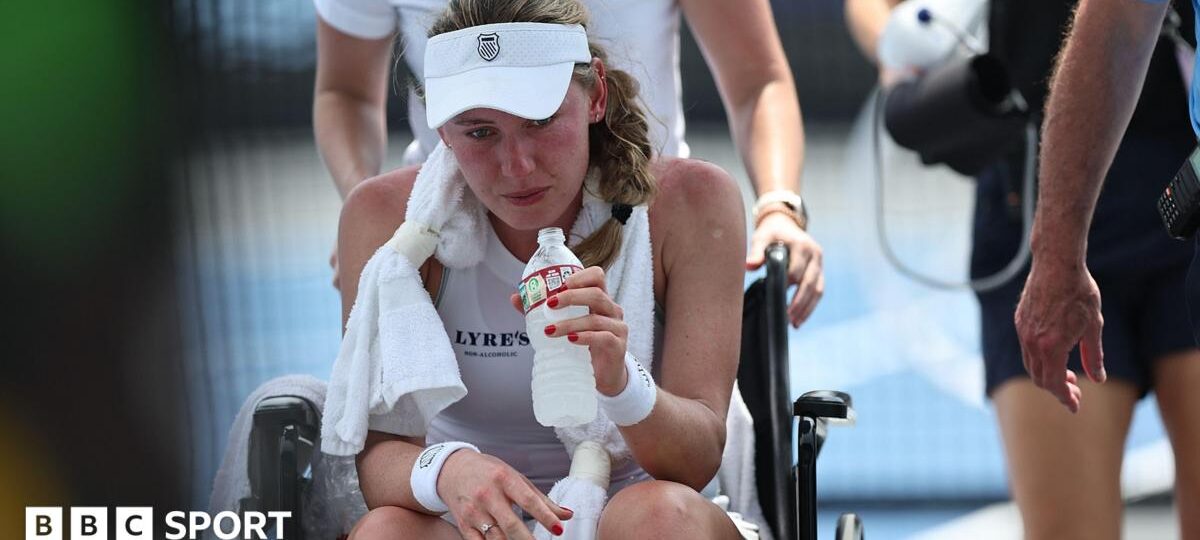 Alexandrova collapses on court amid 34C heat