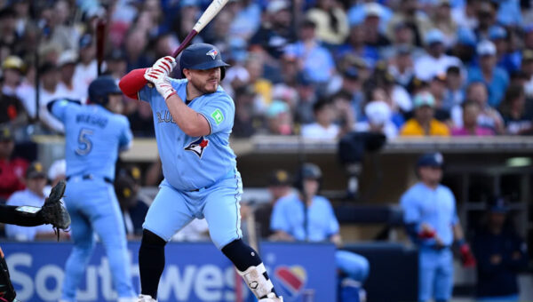 Alejandro Kirk loses grip on bat and sends it flying into the dugout, shattering window in win over Nationals