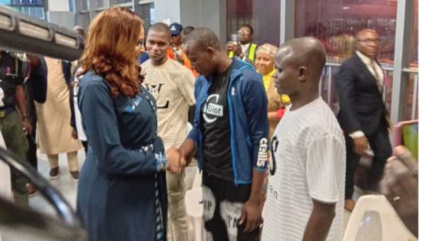 Minister, Ojukwu receives five Nigerian returnees from Cote D’Voire prison