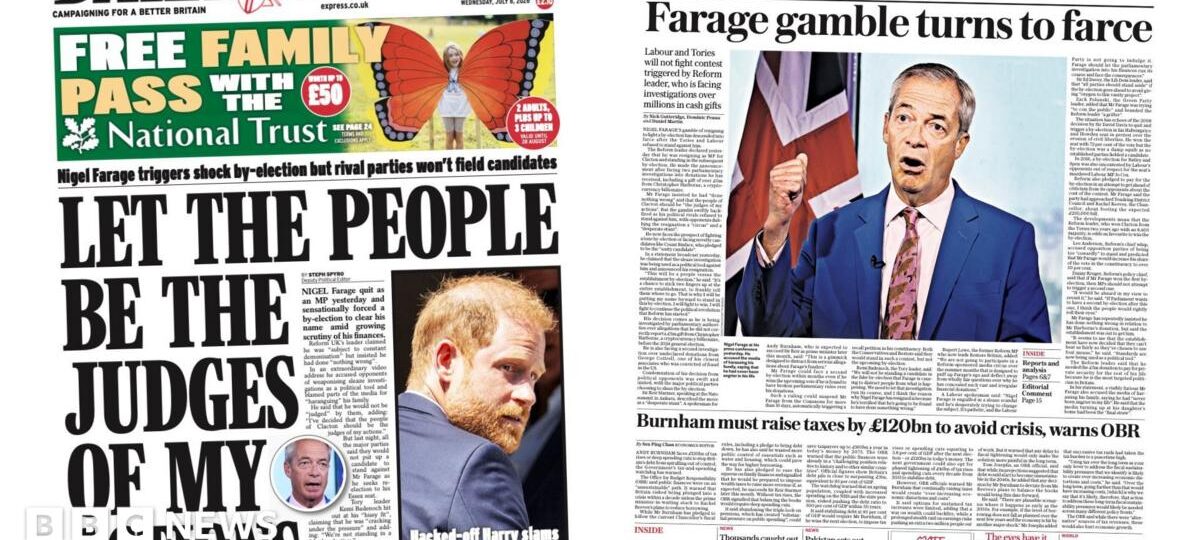 The Papers: ‘Let the people judge’ and ‘Farage gamble turns to farce’
