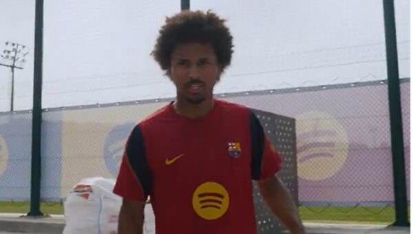 New signing Karim Adeyemi completes first training session as Barcelona player (Video)