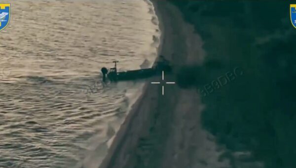 Ukraine launched a first-of-its-kind robotic amphibious assault, deploying a gun-toting robot from a drone boat