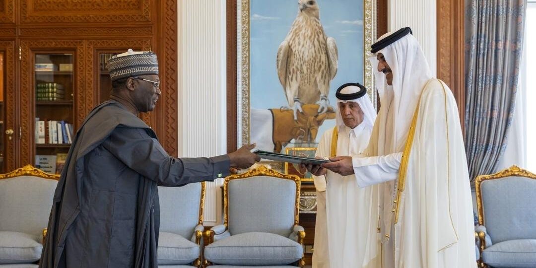 Ex-INEC chairman, Mahmood Yakubu presents letters of credence to Qatar