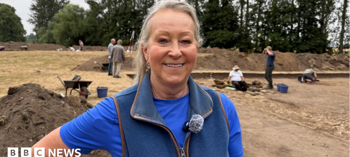 Roman port dug up behind woman's home