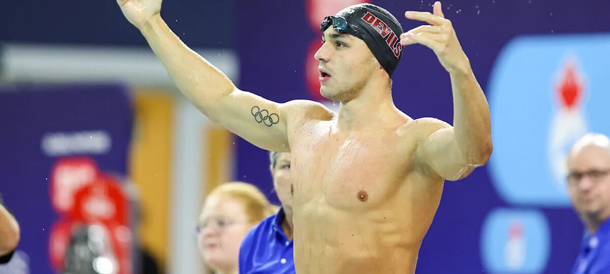 Ilya Kharun, in the process of switch from Canada, wins U.S. title in 50m butterfly over Caeleb Dressel