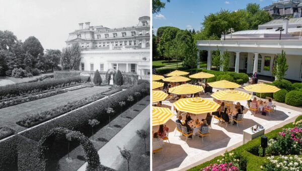 Donald Trump added a new statue to the White House Rose Garden. See how the space has changed over the years.