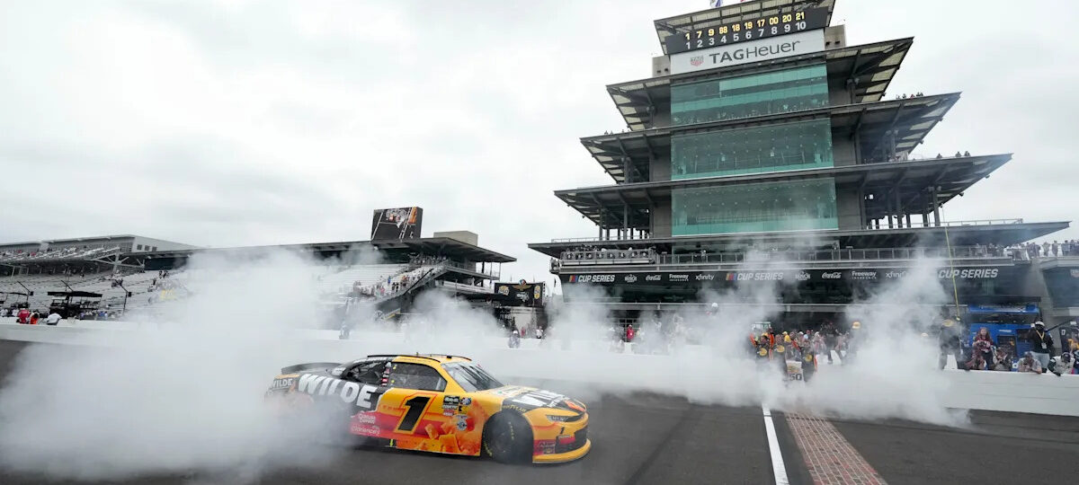 NASCAR’s Carson Kvapil was told not to do a burnout on IMS bricks; he did it anyway