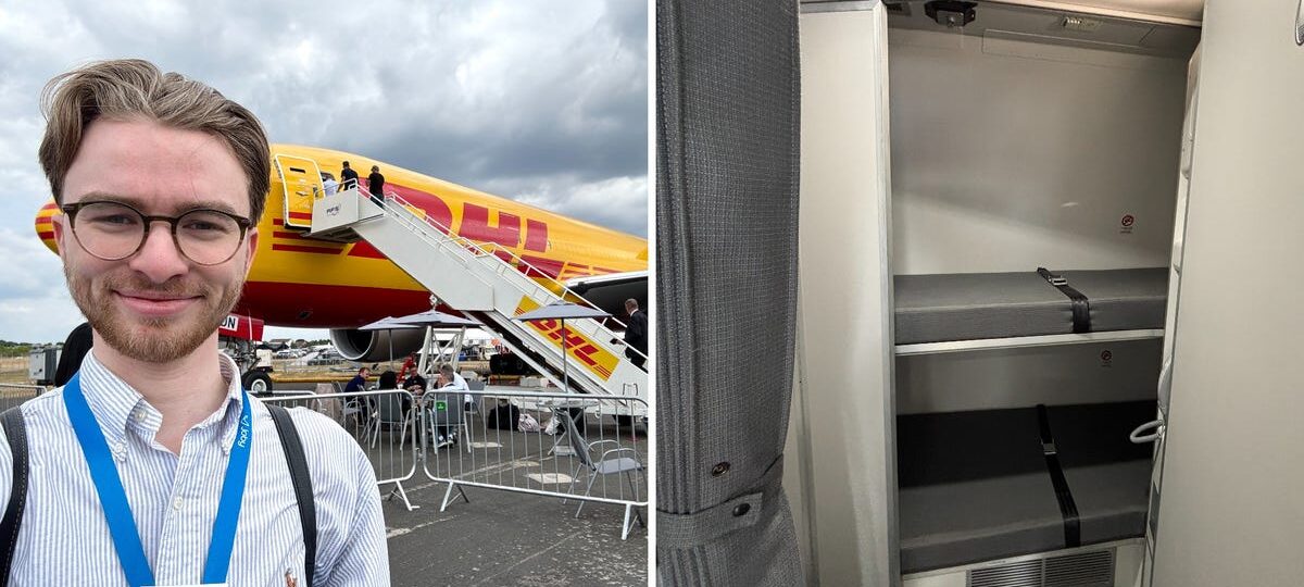 We went inside the secret crew rest area on a DHL Boeing 777 freighter, with bunk beds and reclining seats