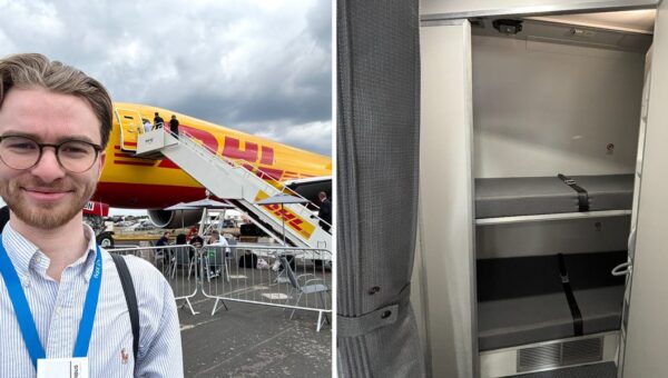 We went inside the secret crew rest area on a DHL Boeing 777 freighter, with bunk beds and reclining seats