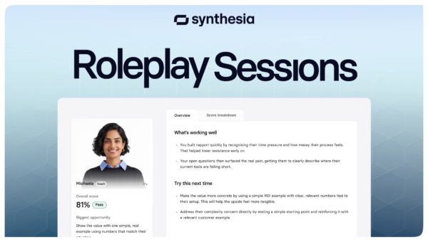 Synthesia’s AI training platform is moving beyond videos into live coaching