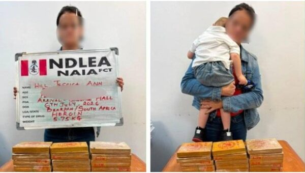 NDLEA Arrests South African At Abuja Airport With 5.75kg Heroin Hidden In Luggage