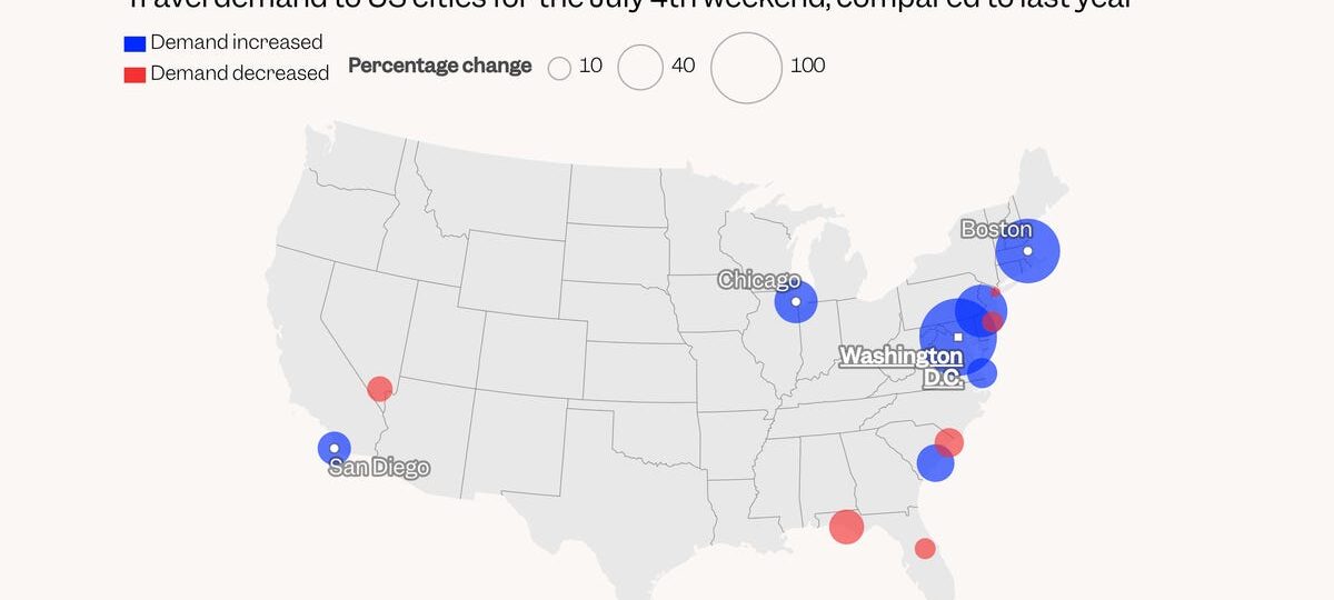 MAPPED: Americans are flocking to historic cities like DC and Boston for the country’s 250th anniversary