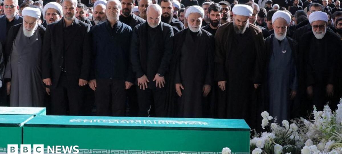 Iran's supreme leader absent as senior officials attend ayatollah's funeral