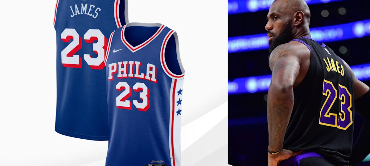When and where can you buy a LeBron James Philadelphia 76ers jersey?