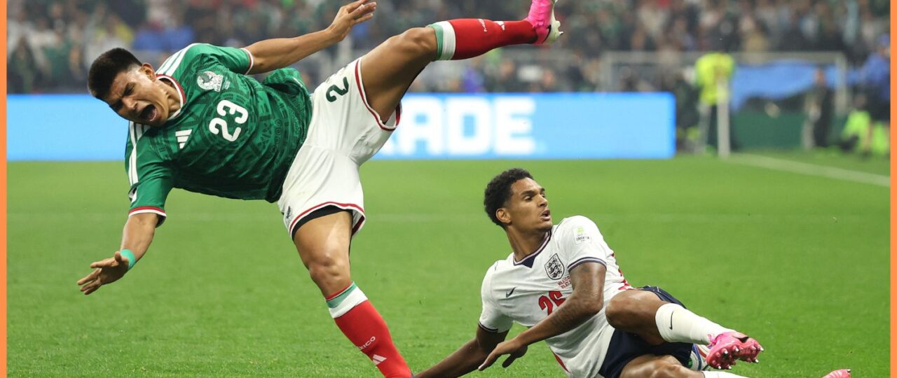 Watch: Quansah sent off for reckless challenge during Mexico vs England