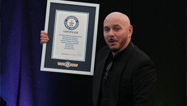 Rapper Pitbull Sets Bald Cap World Record At London Show