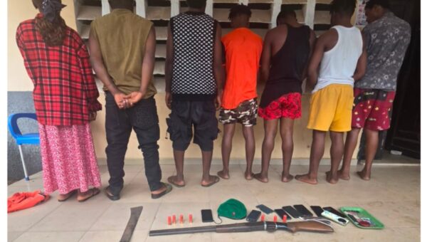 Delta: Police arrest seven suspected cultists, recover double-barrel gun, other weapons