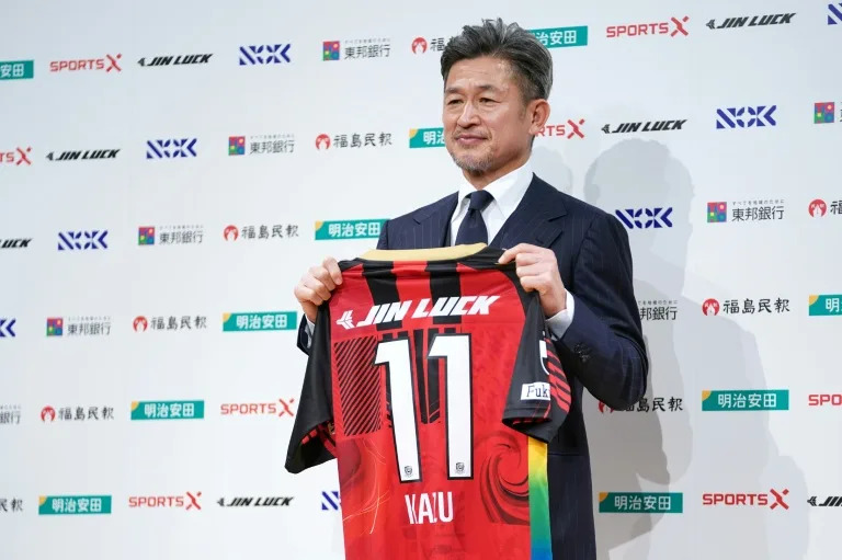 Japan's 'King Kazu', 59, scores his first goal for four years