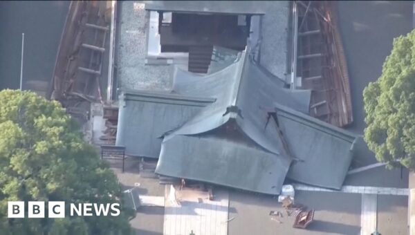 The moment Tuesday's powerful earthquake hit Japan