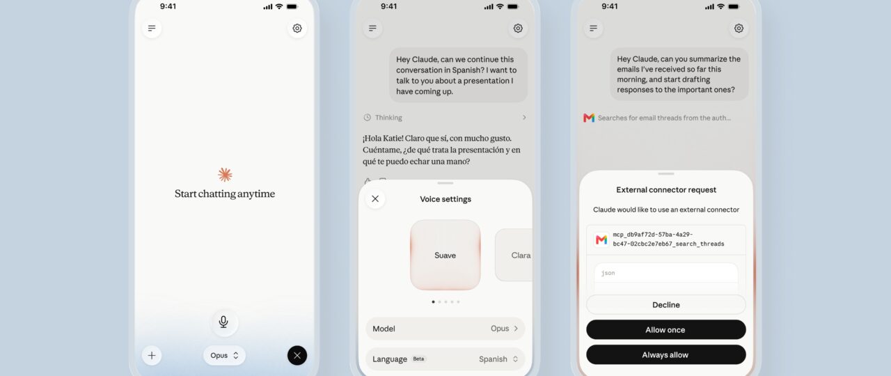 Anthropic updates Claude voice mode with more capable models
